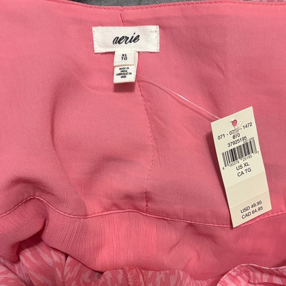 NWT Aerie Vibrant Pink Tie Skirt - Picture 2 of 4